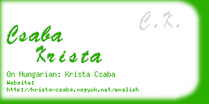 csaba krista business card